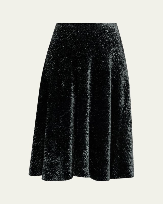 Velvet A-Line Midi Skirt